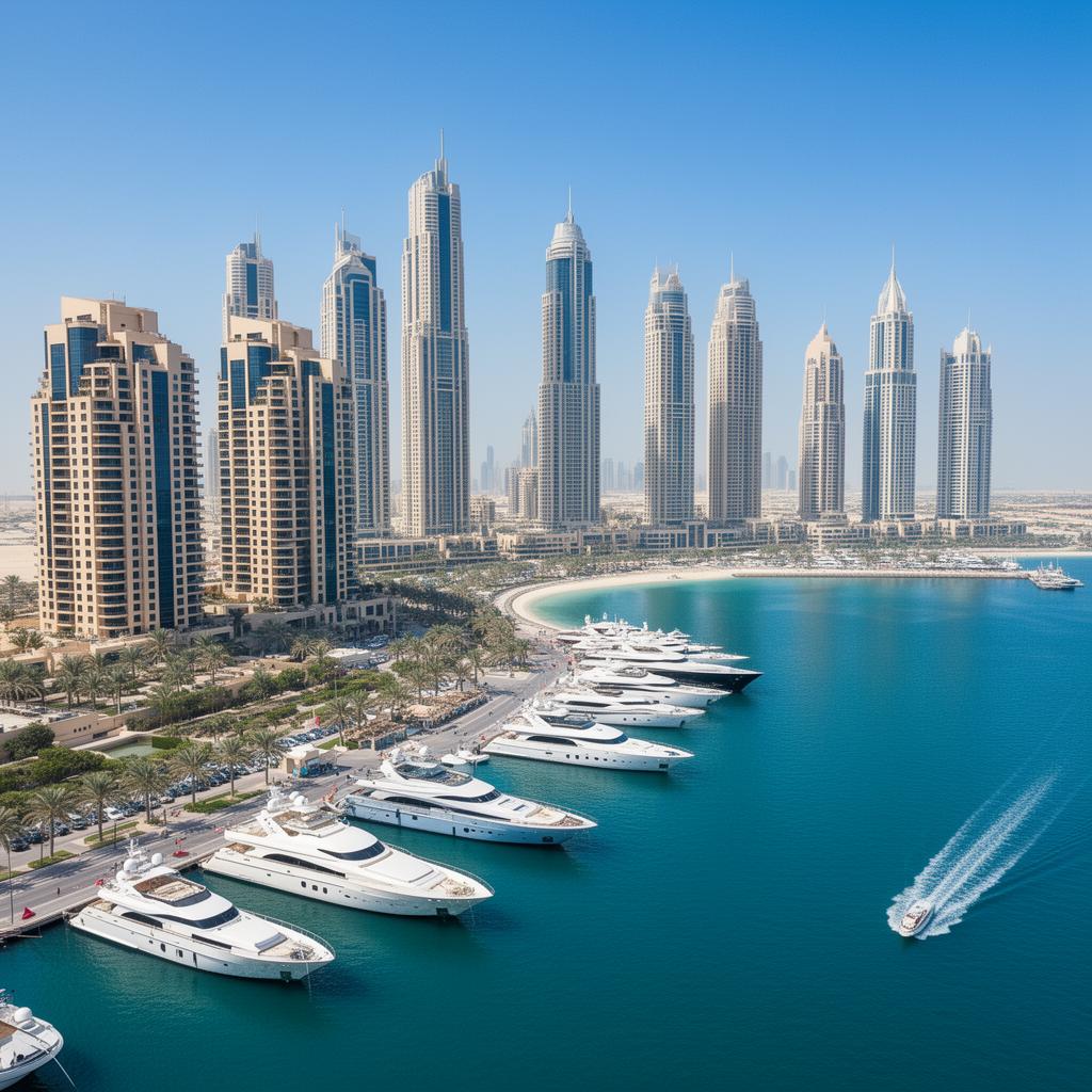 Dubai Marina vista notturna